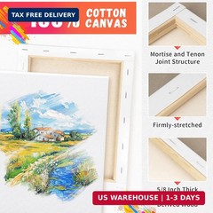FIXSMITH Stretched Canvas for Painting, 3″x5″, 4″x4″, 4″x6″, 5″x5″, 5″x7″, 6″x6″