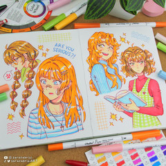 Markers Paper-Friendly No Peeling Water-Based 60 Colors Dual Brush Fineliner Tip