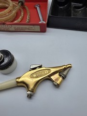 Vintage Binks Wren Model B Airbrush Kit Gold Finish Original Case USA Chicago