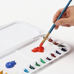 Watercolor Palette 18 Wells with Lid and 2 Mixing Areas Folding Paint Tray NEW