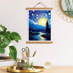 Starry Night Diamond Art Painting Kits for Adults, Full Drill Diamond Dots Paint