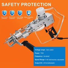 Tufting Gun Kit 2 in 1 Cut Pile Loop Digital Screen Orange zowwfast Starter Grip