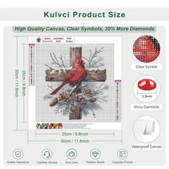 Cardinal Cross Diamond Painting Kits for Adults, Diamond Art Kits for Beginners,