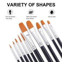 Acrylic Paint Set with 10 Brushes, 18 Colors Outdoor/Indoor (59ml, 2 oz) Art