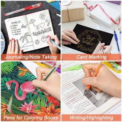 TANMIT 36 Colors Gel Pens Set for Adult Coloring Books, Colored Gel Marker wi…