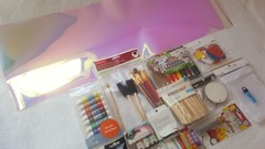 Lot of Miscellaneous Art and Craft Supplies Mixed Items Paint Brush, tags n More
