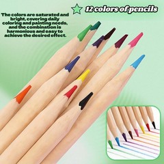 Mini Colored Pencils Set of 36 3 Tubes x 12 Colors – Portable Art Kit with Bu…