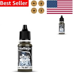 Smooth Acrylic Paint Olive Drab 17ml Bottle Interior Exterior Plastic Metal