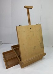 Wood Portable Art Easel & Storage Box For Drawing & Painting Supplies & Tools