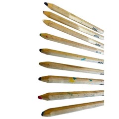 IKEA MALA Colored Pencils Unisex OS Tan Natural Wood Assorted Colors Set of 9