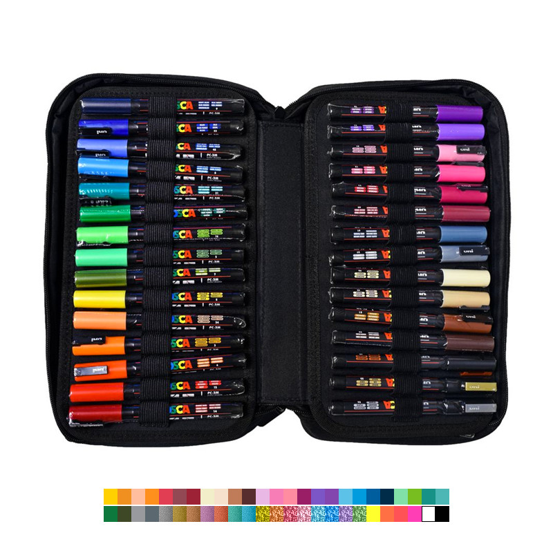 UNI POSCA Ultimate Water-based Paint Marker Set with Case (65pc) Graffiti Art