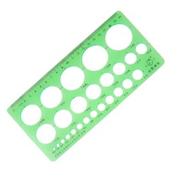 Clear Green Plastic Hollow Out Drawing Circle Template Ruler