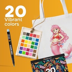 20 Fabric Markers Pens Set – Indelible and Permanent Fabric Paint Fine Point …