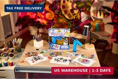 Crayola Marker Airbrush Spray Art Kit, Battery-Powered Sprayer with 8 Washable M