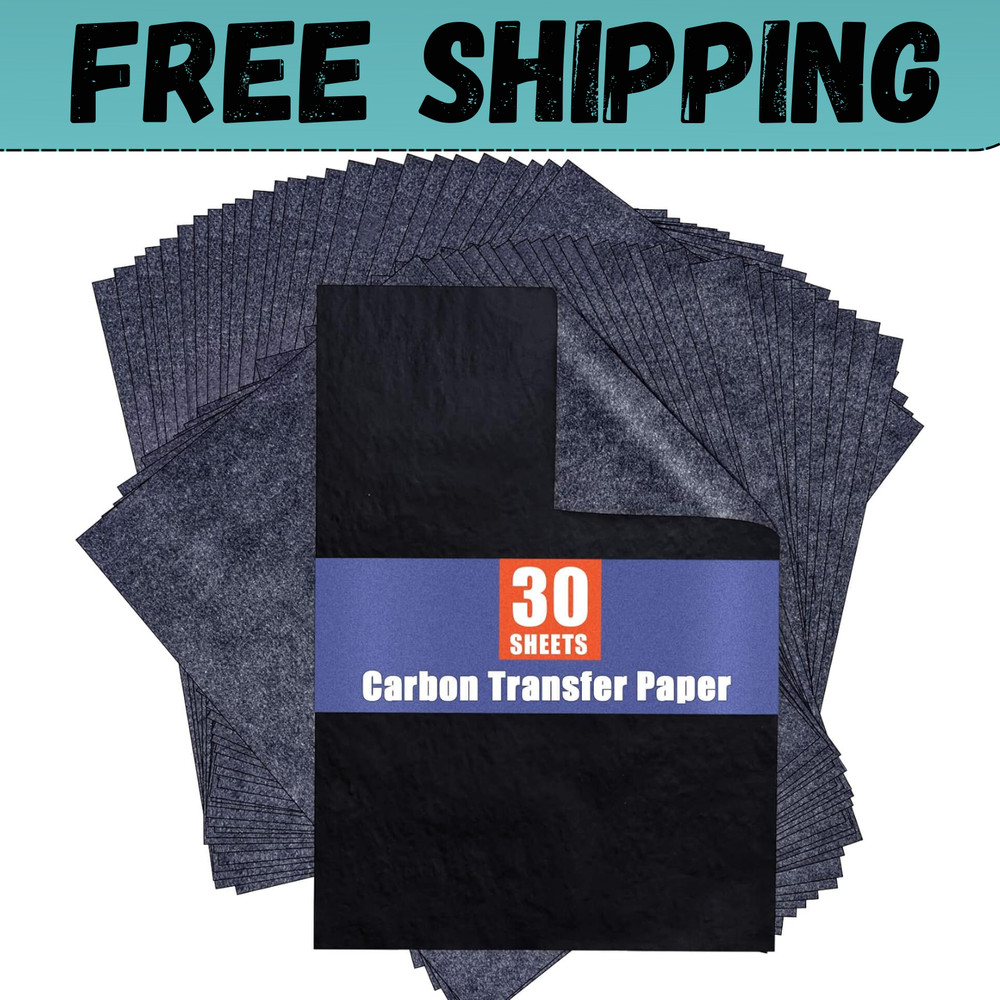 Carbon Paper for Tracing Transfer-Paper Pad, 30 Pcs Black Graphite Copy Paper fo