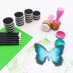 22 PCS Ink Blend Foam Tool Paper Crafting Blending Brush Mini Set