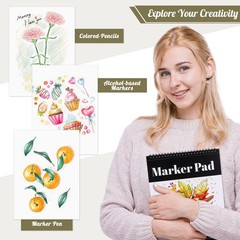 A4 Marker Paper Pad 40 Sheets, 8.3×11.7 Inch (1 pack), biack