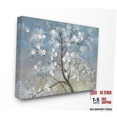 ‘Flower Tree Blooms Blue 48″L x 36″W Unframed Wrapped Canvas (1.5″D)