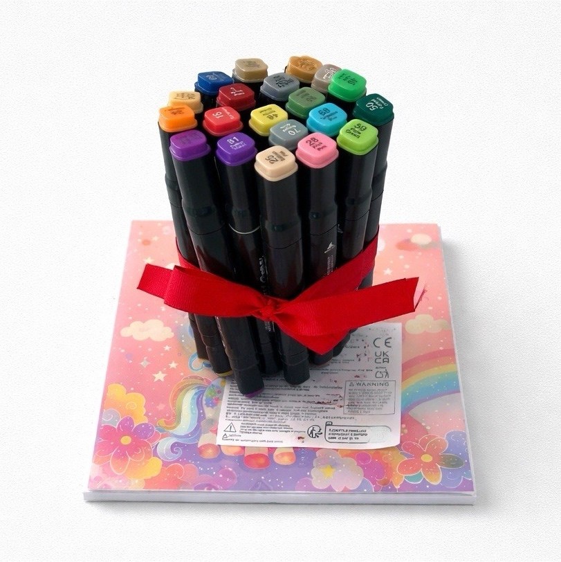 Unicorn Art Gift Set 20 Alcohol Markers Coloring Book Kids New