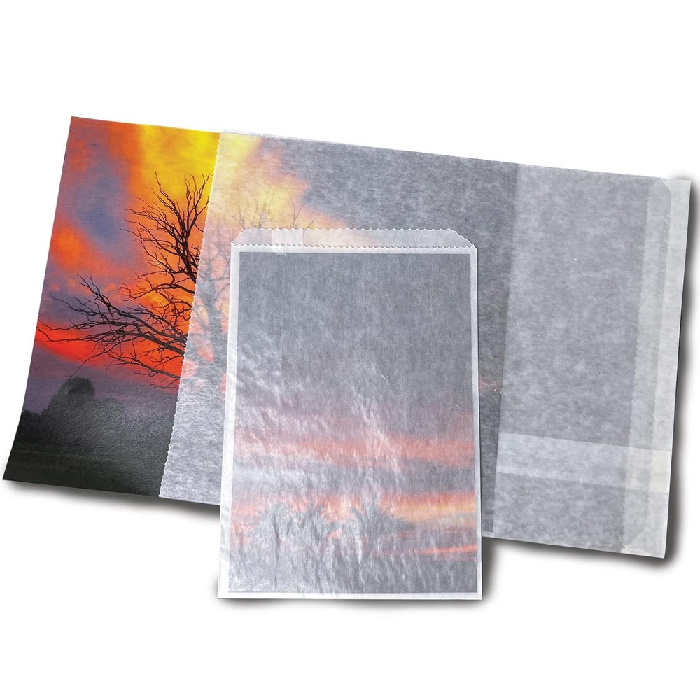 100 Pack 8×10 Glassine Envelopes Photo Print Document Storage