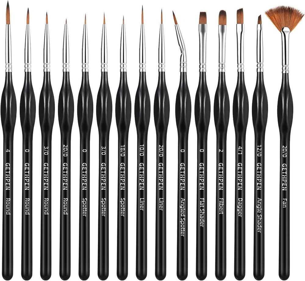 Very Small Paint Brushes Fine Tip for Nail Art Model Craft Painting Hobby Set
