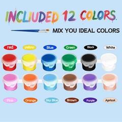 20 Pack Mini Acrylic Paint Set, 12 Colors Washable Paint Strips for Kids & Ad…