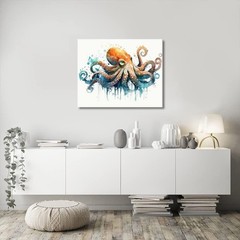Octopus Paint by Numbers for Adults, 16X20 Inch, Modern Ocean Art, Acrylic, Non-