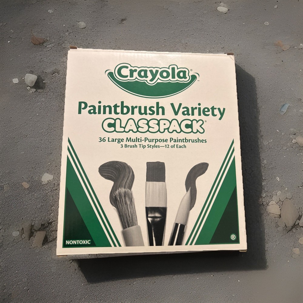Crayola Paintbrush Variety Classpack – 36 Lg – Multipurpose – 3 Brush Tip Styles