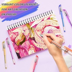 Glitter Gel Pens for Adult Coloring Books, 96 Pack Artist Gel Pens 48 Colors wit