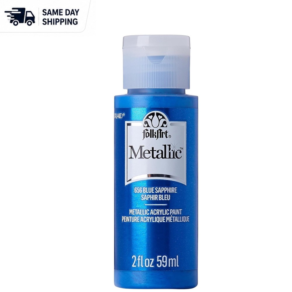 High Coverage 2 Fl Oz Blue Sapphire Metallic Acrylic Paint – Craft Essential