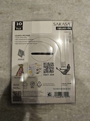 Zebra 10 Marker Set; Sarasa Fineliner Porous Point Pens, 0.8mm Tips Asst. Colors
