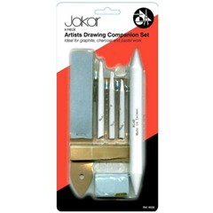 Jakar Drawing Companion Kit (9-Piece) — Sketch & Blending Set with Eraser & Tool