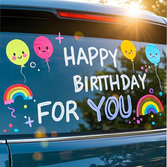 Window Chalk Markers for Cars Glass Washable, 8 Colors Liquid Chalk Marker Pens