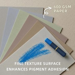 Somime 9×12 Sanded Pastel Paper Pad for Artists, 12 Sheets of 6 Assorted Light C