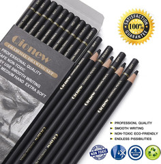Professional Charcoal Pencils Drawing Set – 10 Pieces Super Soft, Soft, Medium &