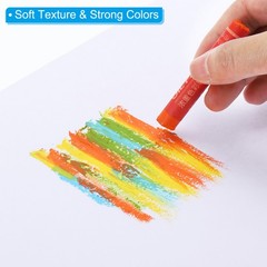 24 Pcs White Oil Pastels Soft Oil Crayons Creamy Pastels Stick Art