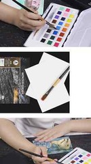 Giorgione 12 Pc Nylon Paint Brush Set With Different Tips and Sizes in Metal Box