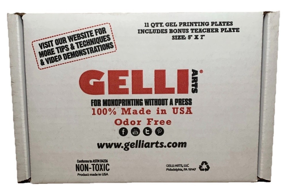 Gelli Arts Gel Printing Plates – 5×7″ Art Class Pack, 11 Plates.