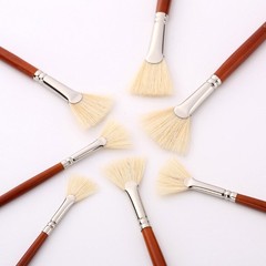 Fan Brush Sets, Long Handle Artist Anti-Shedding Paint Brushes for Painting