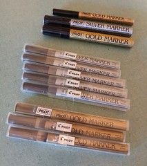 PILOT Metallic 3 GOLD 5 SILVER PAINT MARKERS Extra Fine – New – Bonus 3 Open