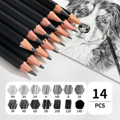 Professional Drawing Sketching Pencil Set – 14 Pieces Graphite Pencils(14B – 4H)