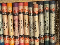 Vintage Talens &Son Semi-Soft Pastels Set 60 Colors Wooden Box 345/60 MidCentury