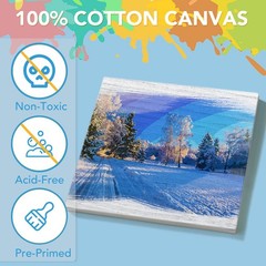 ESRICH Mini Canvases for 5x5in-18 Packs, 18 Packs Stretched Canvas – 5*5in