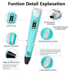 3D Printing Pen Set 3D Drawing Pen with LED display 12 color Filament Kids gift