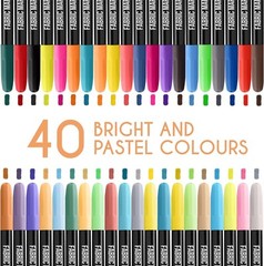 40 Fabric Markers Pens Set – Non Toxic, Indelible & Permanent, Fine Point