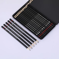 YYMIYU 12pcs Sketch Pencil Set 8B, 7B, 6B, 5B, 1 Count (Pack of 12), Black