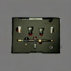 Black Widow Spectrum Professional Airbrush Kit w/ Hard Case & Accessories NEW