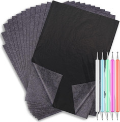 30 Sheets Carbon Transfer Paper 8.5X11″ W/ 5 Stylus for Wood Paper Canvas
