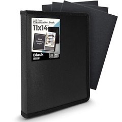 Dunwell 11×14 Art Portfolio Binder with Mounting Paper – Black Large Portfoli…
