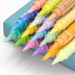 Kander Acrylic Paint Markers 12 Colors, Skin Tone Series Set with Soft Brush Ti